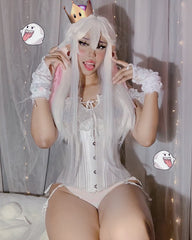Cosplay White Long   wig KF91824