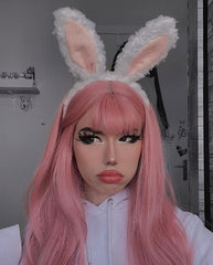 Pink long straight wig KF20152