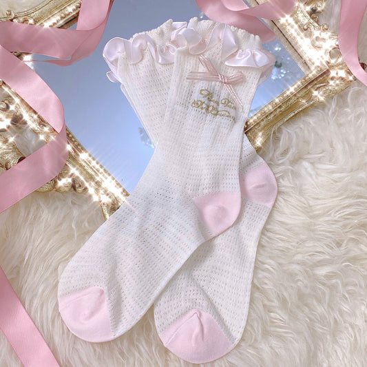 white bowknot socks  KF83599