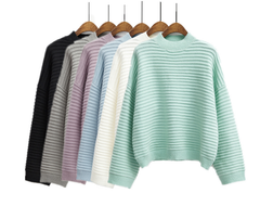 Collared Stripe Sweater KF300115