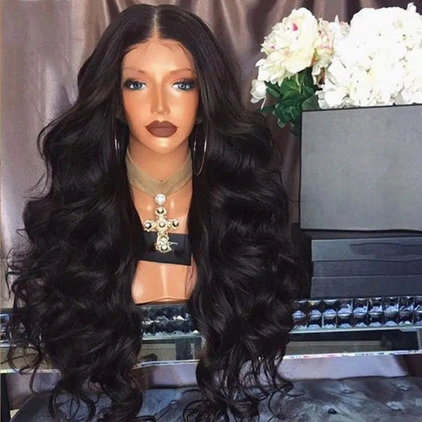 black long curly wig  KF83016