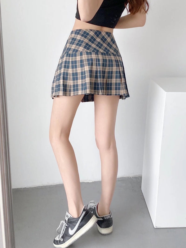 Harajuku plaid pleated skirt  KF83076
