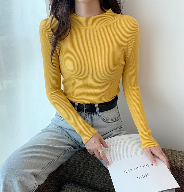 solid color knitted sweater  KF83324
