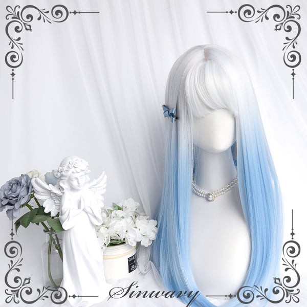 MILK BLUE CURLY HAIR WIG  KF83338