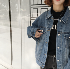 Dark Blue Denim Jacket KF30113