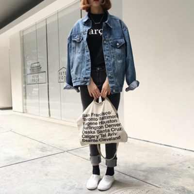 Dark Blue Denim Jacket KF30113