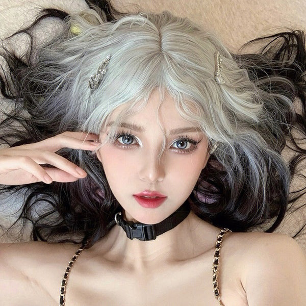 BLACK AND WHITE GRADIENT WIG  KF83342
