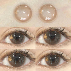 Milk tea brown contact lenses (two pieces)  KF83229