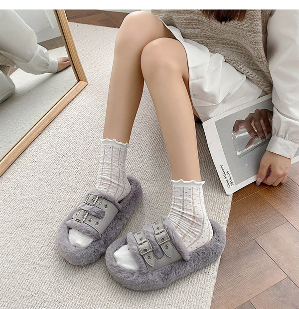 harajuku plush slippers  KF83092