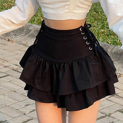 black high waist short skirt  KF82853