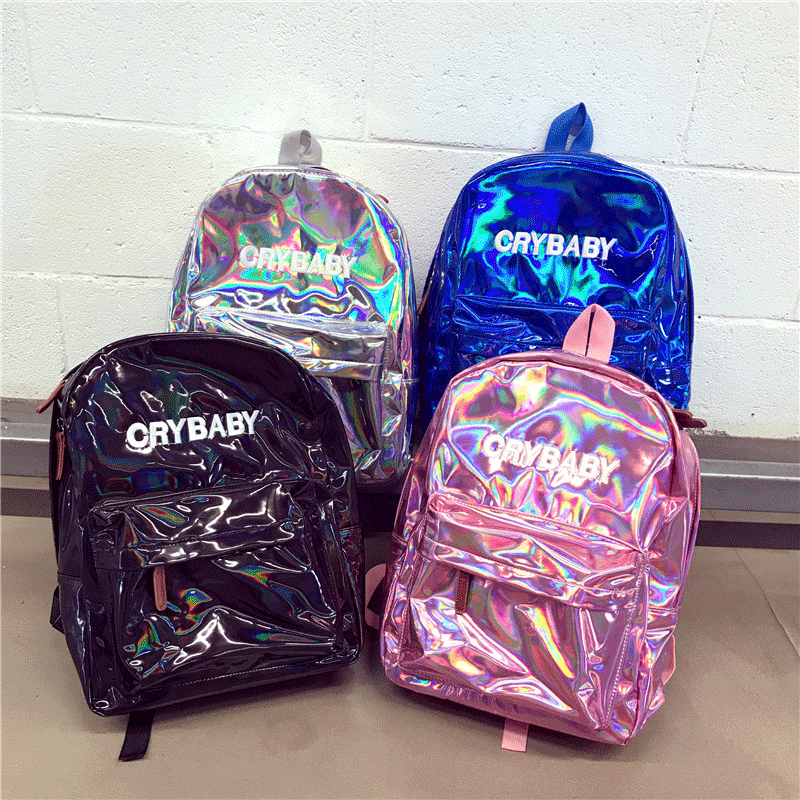 Crybaby holographic backpack sales
