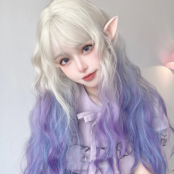 lolita gradient long curly wig  KF82905