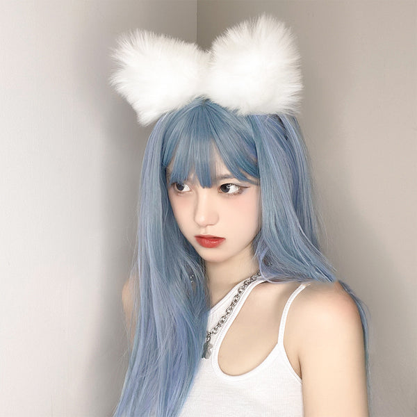 Sky Blue Long Straight Wig  KF82147