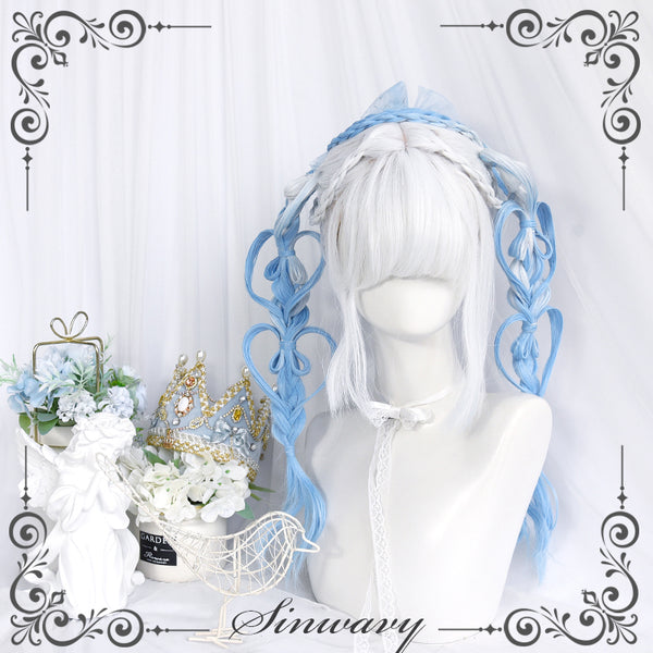 MILK BLUE CURLY HAIR WIG  KF83338