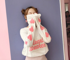 Heart Breaker Heart Sleeve Top