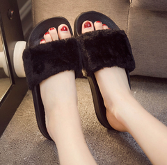 Furry Plush Slipper Sandals KF30016
