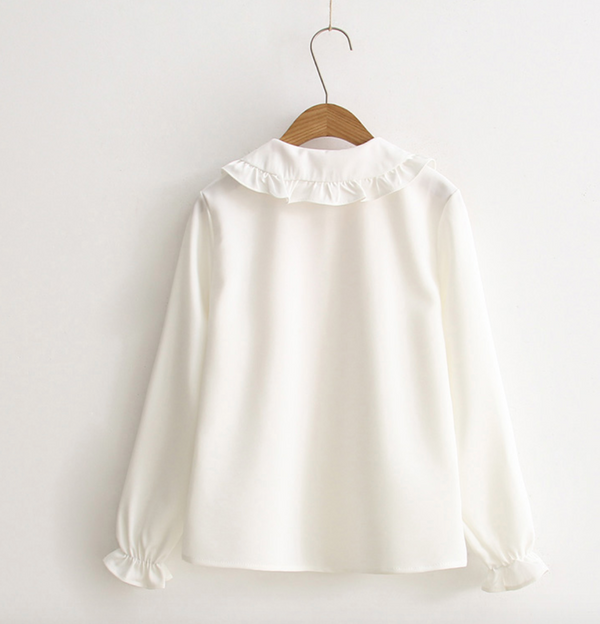 White chiffon top KF30163