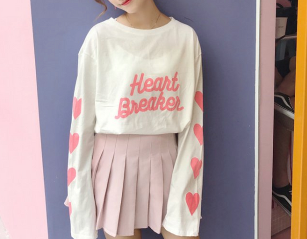 Heart Breaker Heart Sleeve Top