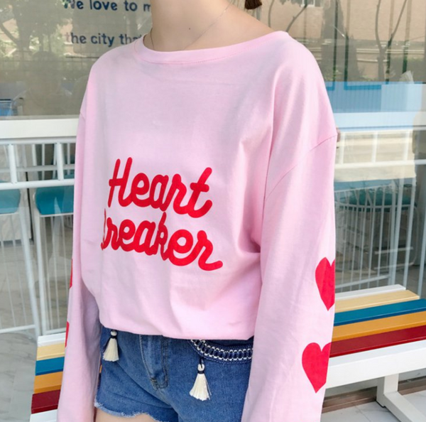 Heart Breaker Heart Sleeve Top