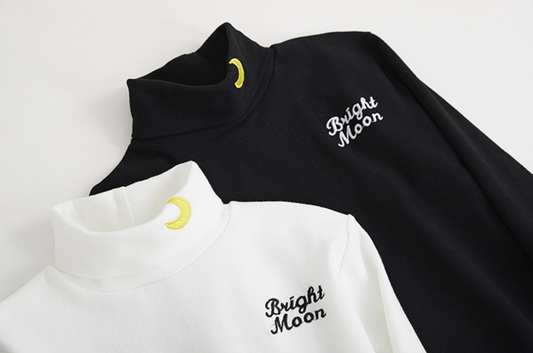 Crescent Moon Turtleneck Top KF30164