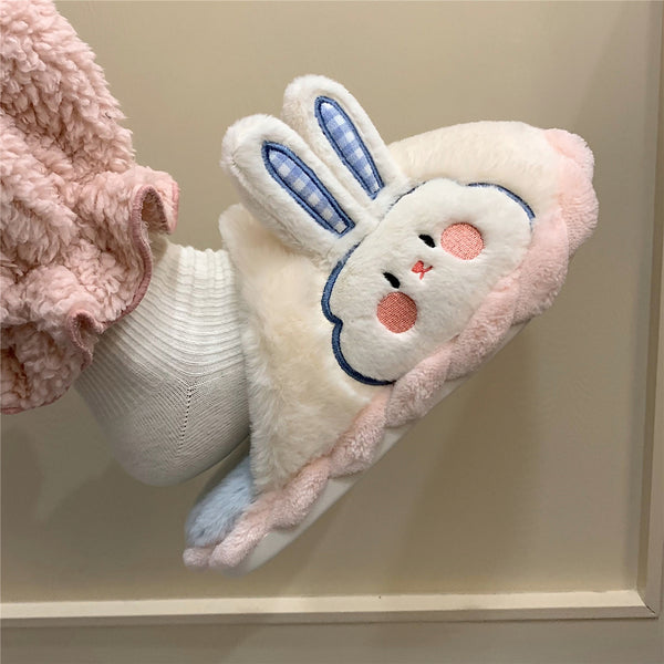 Plush rabbit cotton slippers KF82509