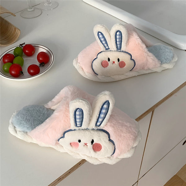 Plush rabbit cotton slippers KF82509