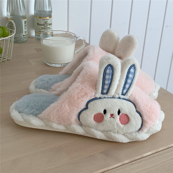 Plush rabbit cotton slippers KF82509