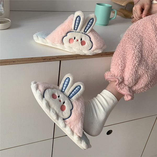 Plush rabbit cotton slippers KF82509