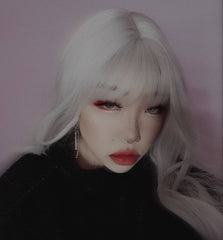 silver White long wig KF9615