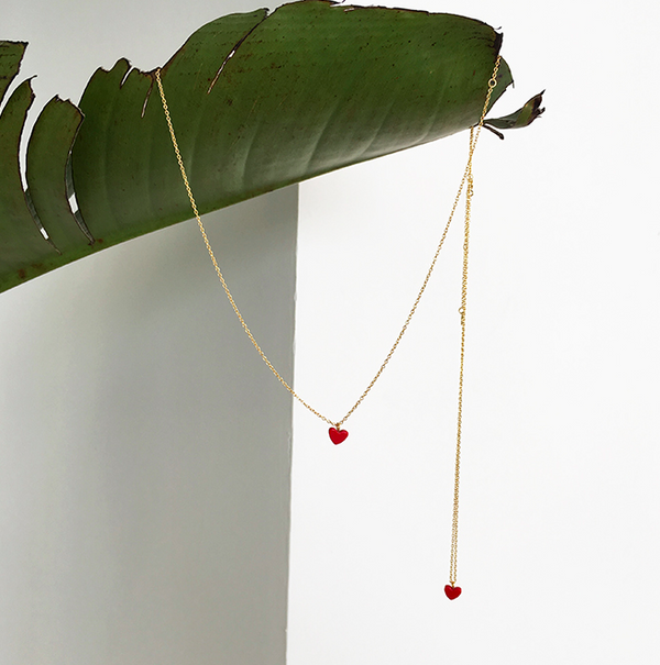Red Heart Necklace KF2082