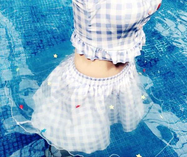 Pastel Blue Dolly Swimsuit KF30181