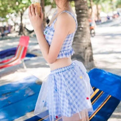 Pastel Blue Dolly Swimsuit KF30181
