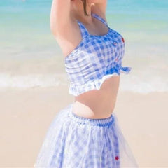 Pastel Blue Dolly Swimsuit KF30181