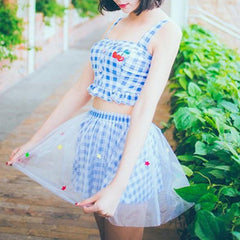 Pastel Blue Dolly Swimsuit KF30181