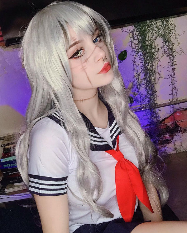 Cosplay long roll wig KF9445