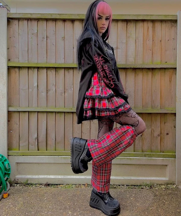 Harajuku Red Plaid Skirt KF81885