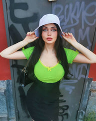 Green bow T-shirt KF81420
