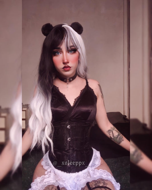Harajuku black and white wig KF81201