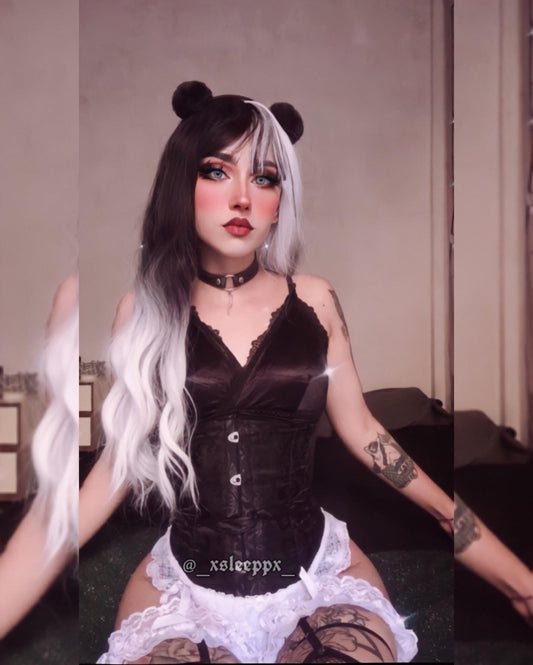 Harajuku black and white wig KF81201